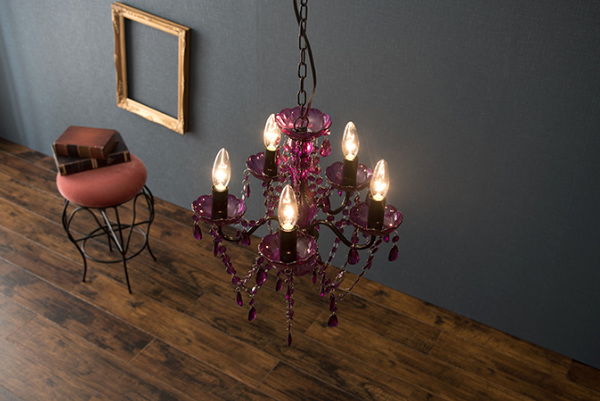 シャンデリア 5灯 ペンダントライト LED 対応 シンプル 照明 5色