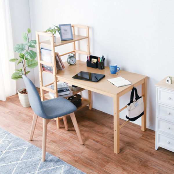 デスク 幅105cm ラック付き 棚付き 収納 ラック ワークデスク