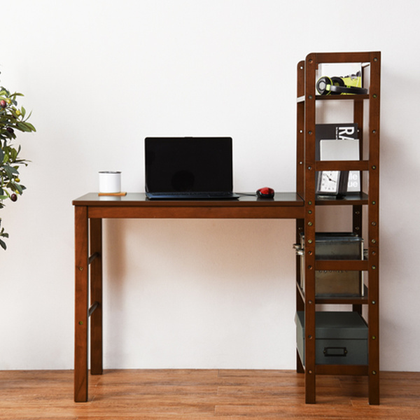 デスク 幅105cm ラック付き 棚付き 収納 ラック ワークデスク