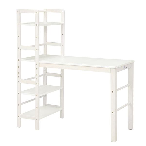 デスク 幅105cm ラック付き 棚付き 収納 ラック ワークデスク 木製