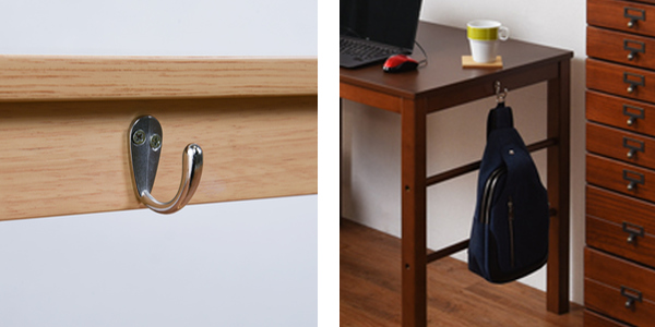 デスク 幅105cm ラック付き 棚付き 収納 ラック ワークデスク