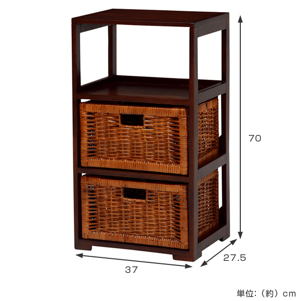 ラタン籐5段チェスト棚引き出しラックアジアンテイスト