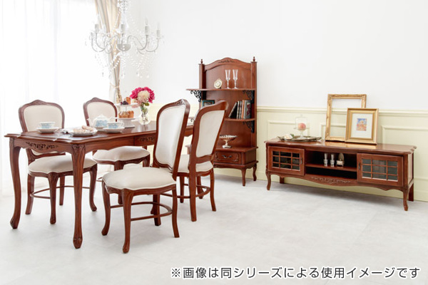 オープンラック 3段 引出し付 クラシック調 猫脚 幅80cm （ シェルフ 飾り棚 オープンシェルフ 収納棚 収納ラック 天然木 木製 オープン収納 リビング収納 ブラウン 茶色 高級感 おしゃれ 完成品 ）_15