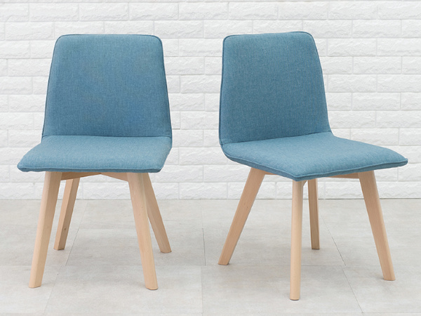 ダイニングチェア 2脚セット 座面高41cm チェア ファブリック 木製
