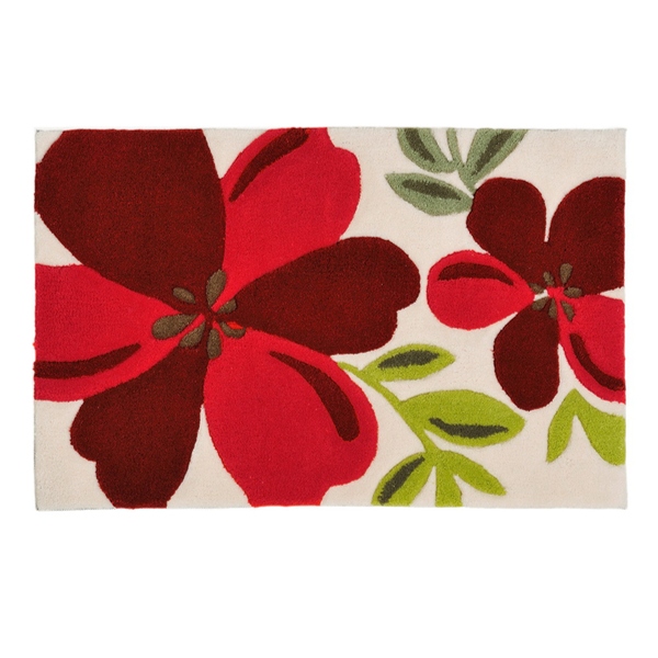 玄関マット 屋内用 アベル 70x120cm （ マット 玄関 室内 部屋 花柄 インテリア アクセントマット 玄関用マット 70×120cm 滑り止め付き 屋内 おしゃれ ）_2