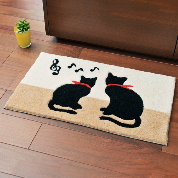 玄関マット 屋内用 キャット 45x75cm （ マット 玄関 室内 部屋