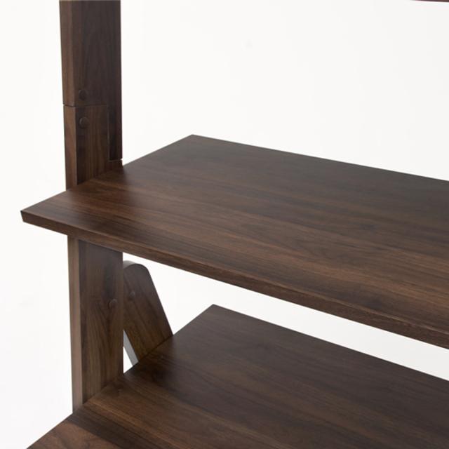 オープンラック付き キャビネット 両開き 矢貼り風 幅53cm （ シェルフ ヘリンボーン柄 収納ラック オープンキャビネット 収納 ラック 飾の通販は