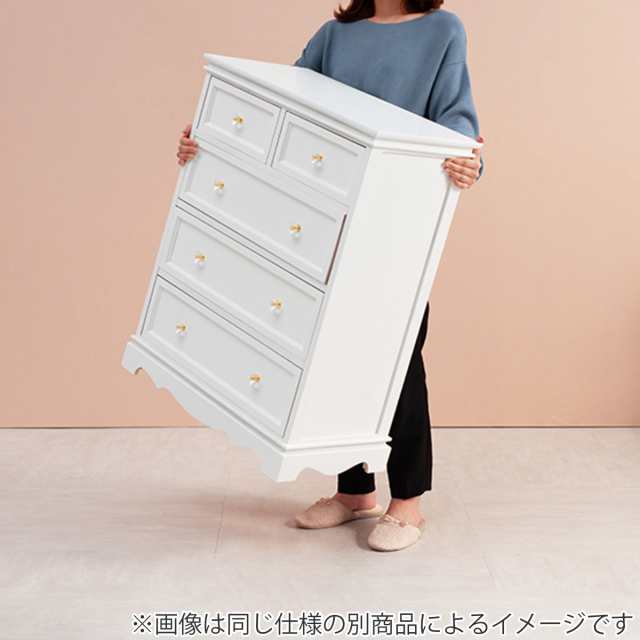 チェスト 4段 木製 カントリー調 シャビーウッド 幅60cm （ 姫系