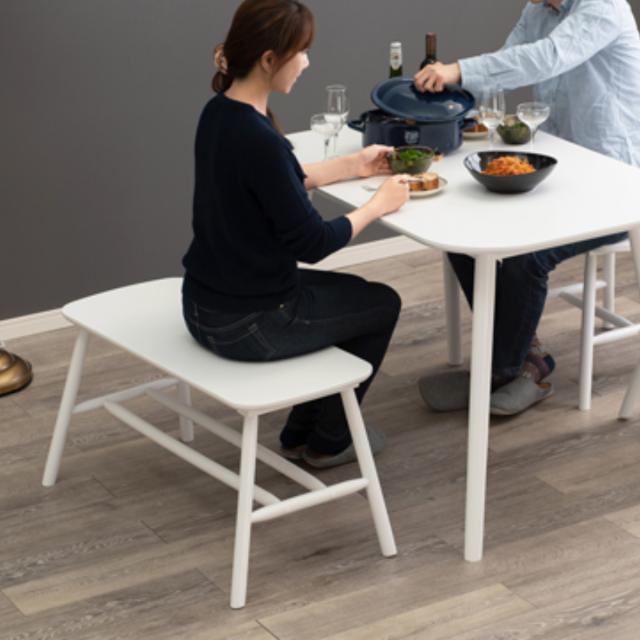 ダイニングベンチ 幅91cm 収納ラック 木製 （ ダイニングチェア ベンチ チェア 椅子 ラバーウッド 2人用 ダイニング エントランス 北欧 シャービー おしゃれ 木目 天然木 ホワイト ナチュラル 収納付き ）_10