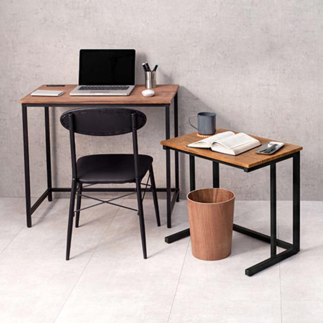 サイドテーブル 幅広 幅60cm 木目調 コの字 （ テーブル ナイト