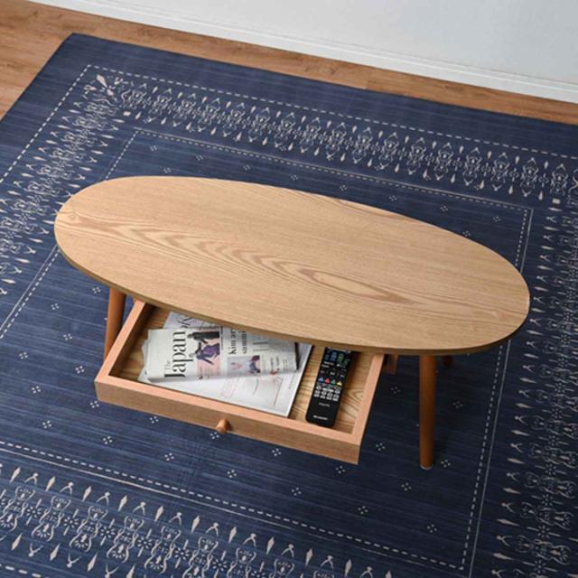 センターテーブル 幅95cm ローテーブル 机 木製 収納 引き出し