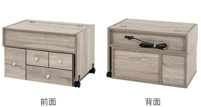 伸縮式ロ−ドレッサー 幅63〜110cm キャスター 収納 （ メイク台 鏡台 メイク収納 テーブル ローデスク ロータイプ 机 おしゃれ 大容量 コンセント付き コンパクト リビング 白 ナチュラル ホワイト グレー ）_2
