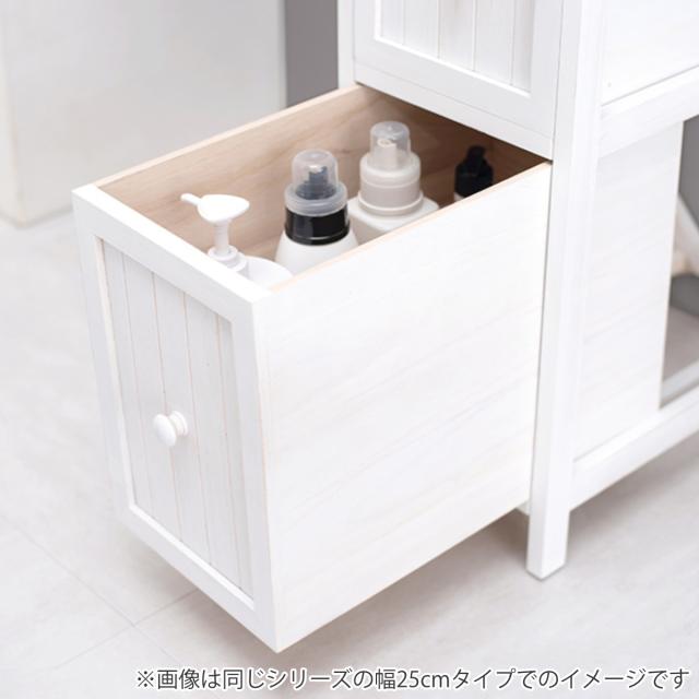 棚付チェスト すき間収納 シャビーウッド アンティーク調 幅30cm （ 棚 ランドリー 洗面所 隙収納 家具 桐製 桐 スリム 省スペース 収納ラック 隙間 引出し ブルーグレー ホワイト ）