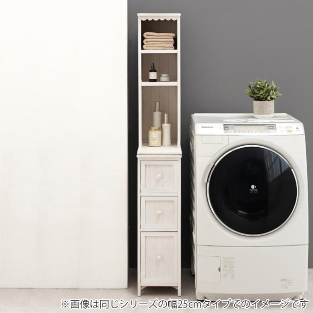 棚付チェスト すき間収納 シャビーウッド アンティーク調 幅30cm （ 棚 ランドリー 洗面所 隙収納 家具 桐製 桐 スリム 省スペース 収納ラック 隙間 引出し ブルーグレー ホワイト ）