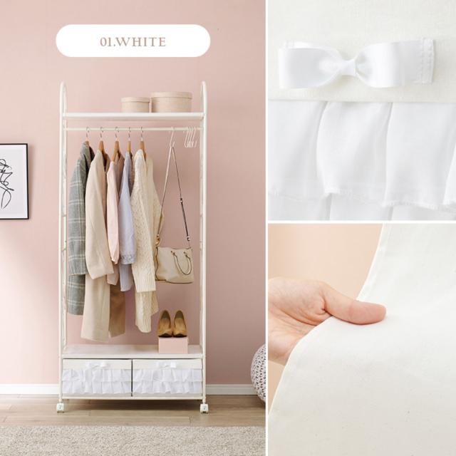 ハンガーラック ロートアイアン 姫系 収納ボックス付 1段2杯 幅75cm