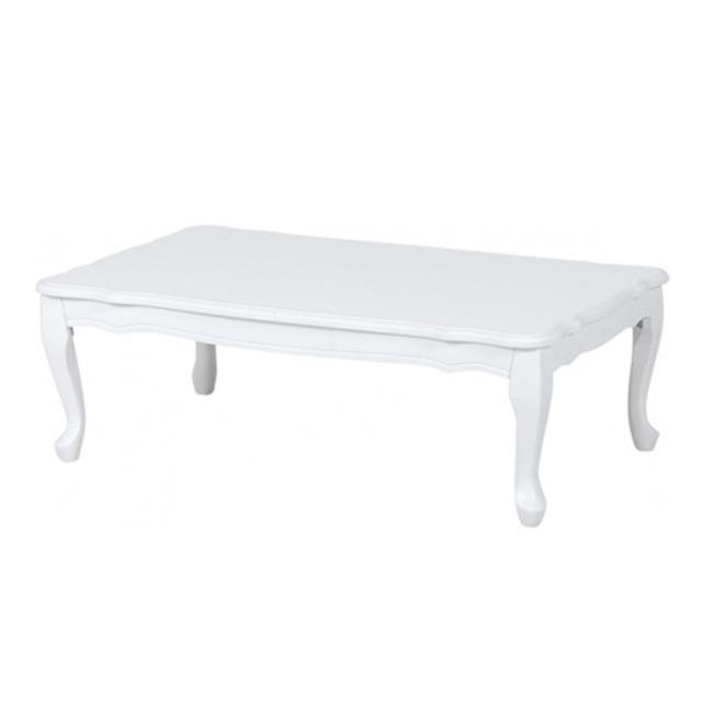 ローテーブル フェミニン 折れ脚タイプ 幅80cm ホワイト （ センターテーブル リビングテーブル 折りたたみテーブル 折り畳み 折れ脚 机 デスク 座卓 木製 猫脚 ）の通販は 10,943円