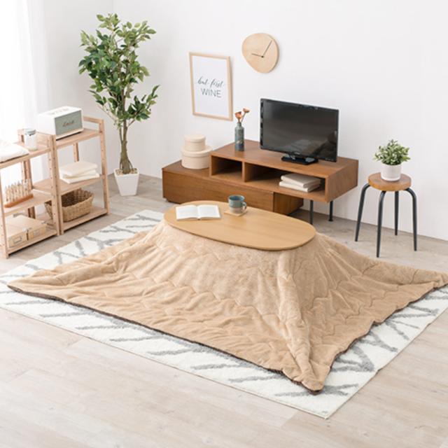 こたつ2点セット テーブル ホワイトウォッシュ 折りたたみ 幅90cm 布団