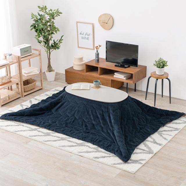 こたつ2点セット テーブル ホワイトウォッシュ 折りたたみ 幅90cm 布団