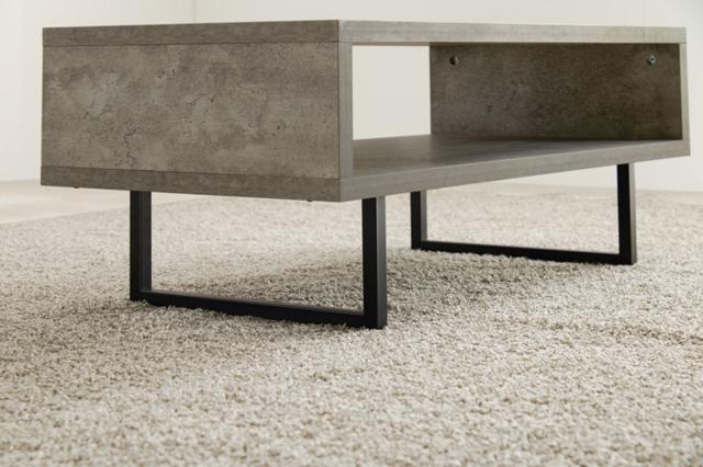 オーダーメイド品 コンクリート調ローテーブル HAGiHARA ローテーブル おしゃれ 小さめ オープン収納