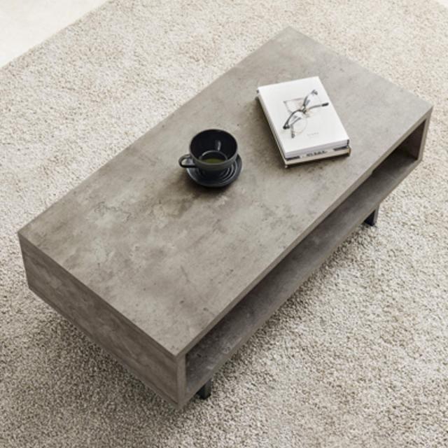 オーダーメイド品 コンクリート調ローテーブル HAGiHARA ローテーブル おしゃれ 小さめ オープン収納