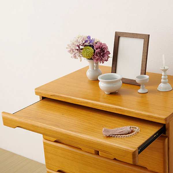 仏壇チェスト 4段 桐製 スライドテーブル付 幅60cm 完成品 （ 仏壇下台