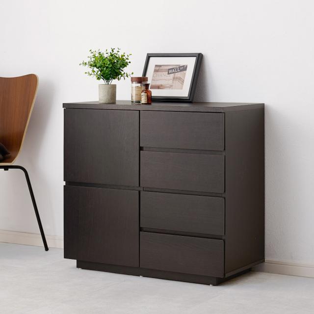 チェスト　キャビネット　タンス　幅79cm 収納家具　収納棚　ブラック チェスト キャビネット タンス 幅79cm 収納家具 収納棚 ブラック