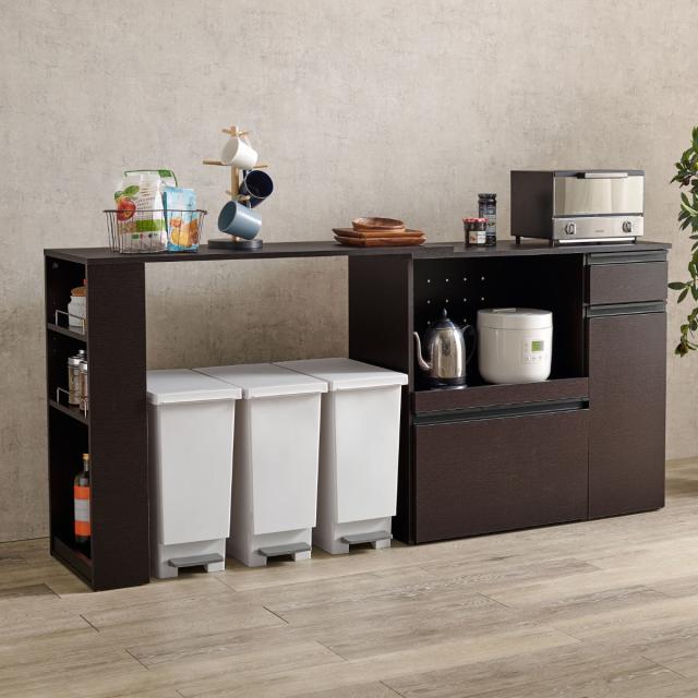 伸縮式 キッチンカウンター 幅104-178cm 収納庫タイプ キャビネット ( 伸縮 カウンター 収納 キッチン 棚 ラック 家電収納 省スペース コンセント付 引き出し 可動棚 ダークブラウン ナチュラル ホワイト )の通販は 伸縮式 キッチンカウンター 幅104-178cm 収納庫タイプ キャビネット ( 伸縮 カウンター 収納 キッチン 棚 ラック 家電収納 省スペース コンセント付 引き出し 可動棚 ダークブラウン ナチュラル ホワイト )の通販は