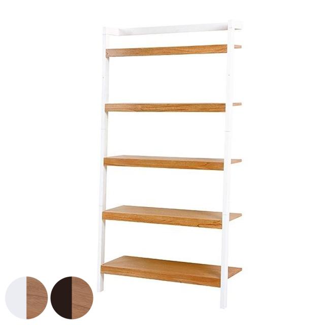 立て掛けラック 幅96cm 5段 木製 モノトーン （ オープンラック 壁面収納 立て掛け 棚 収納棚 収納ラック シェルフ 多目的ラック 収納 ウォールラック ウッドプロダクツ ディスプレイラック 収納ラック マガジンラック シンプル ）の通販は