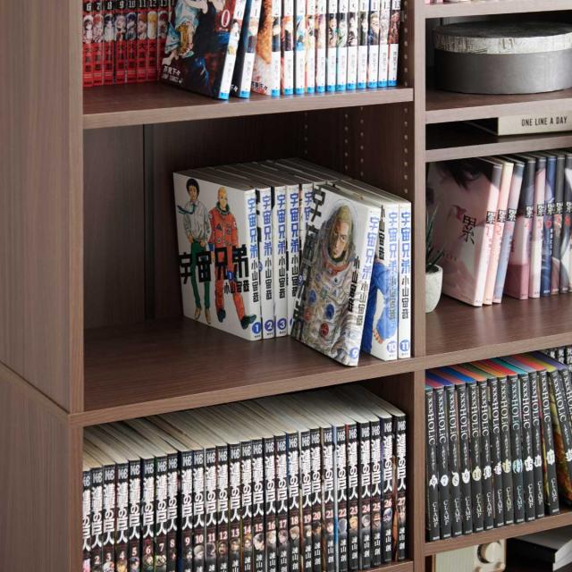 本棚 幅90cm コミック800冊収納 前後収納 可動棚 漫画収納 （ ラック 棚 シェルフ 収納 大容量 コミック収納 B6 ディスプレイラック 飾り棚 家具 A4 壁面収納 1.6cmピッチ シンプル ）_13