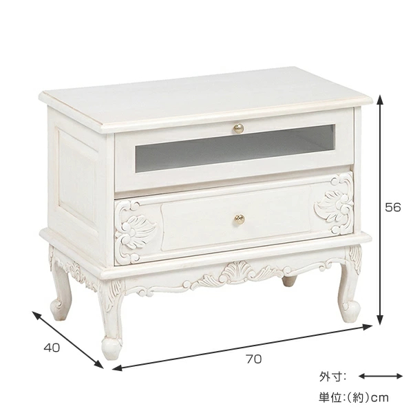 リビングボード 幅70cm 姫系 猫脚 完成品 ヴィオレッタ （ テレビ 