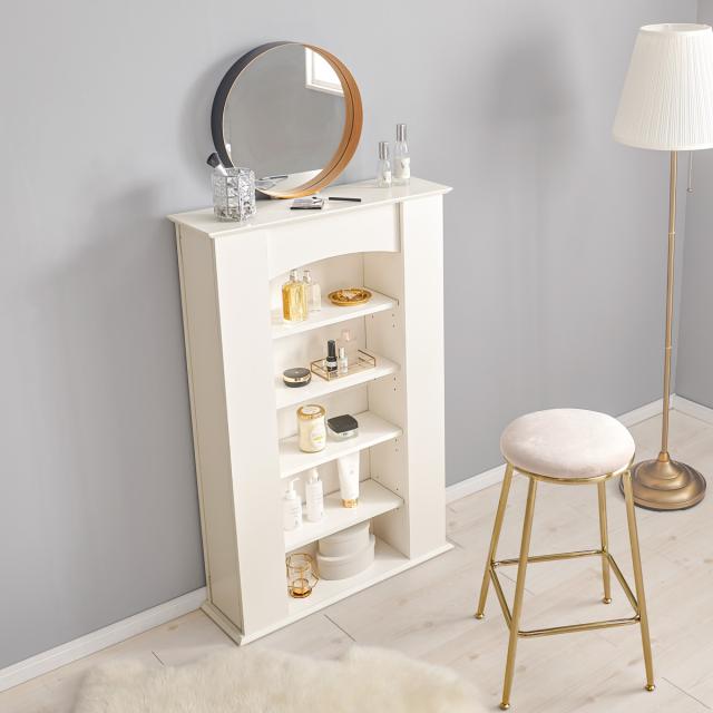 マントルピース 幅70cm 5段 可動棚 隠し収納 （ オープンラック 棚