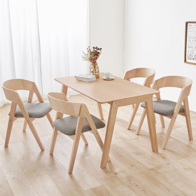 ダイニングテーブルセット 4人掛け 5点セット テーブル 幅120cm ダイニングチェア×4 （ ダイニングセット 木製 北欧 ナチュラル シンプル 食卓 セット ダイニングテーブル 椅子 チェア 天然木 ）_15