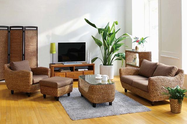 ウォーターヒヤシンス/ソファー/3人がけ/アジアン/家具 ウォーターヒヤシンス素材の魅力 アジアンテイスト ソファー -3人用