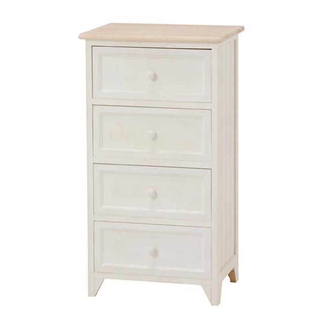 フレンチカントリー白い木製ラック 収納ボックス付き 【公式通販】