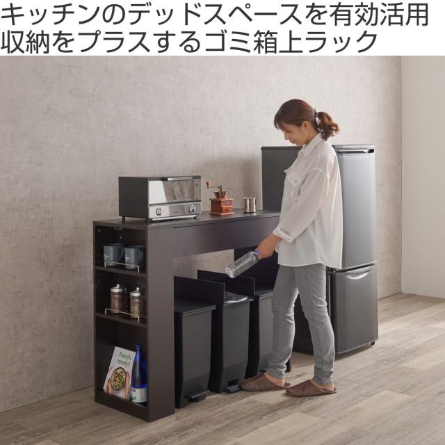 ゴミ箱上ラック 幅98.5cm 天板耐荷重20kg （ ゴミ箱上 収納 ラック 棚