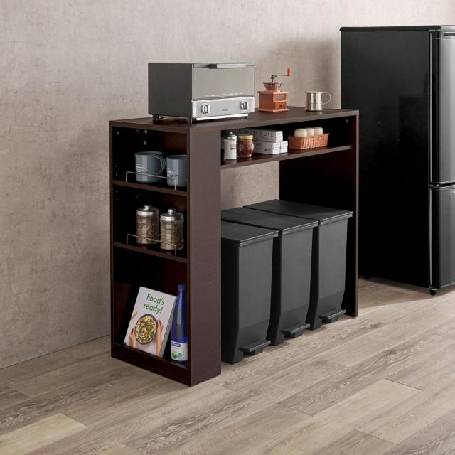 萩原 レンジ台 キッチンラック ゴミ箱上 ラック オープンラック 幅