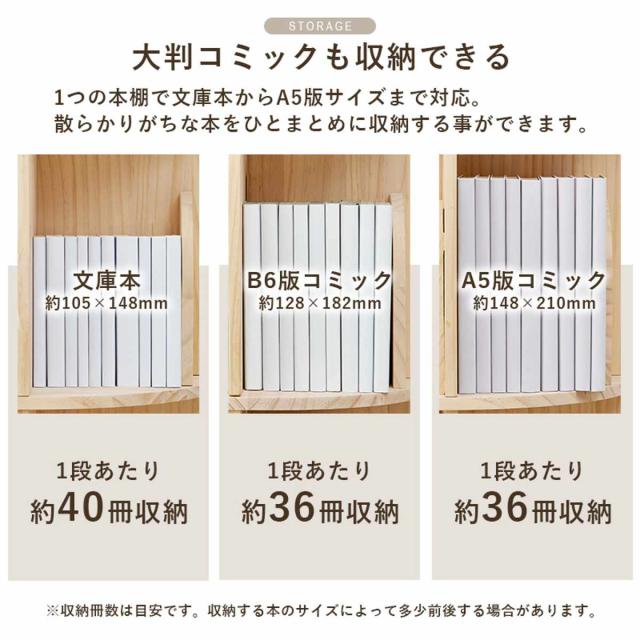 回転式 コミックラック 4段 幅39cm 144冊収納 天然木 簡単組立 （ 本棚 ラック 回転 タワー型 組み立て簡単 回転ラック 木製 ブックラック マガジンラック 省スペース 四段 大容量 ）_10