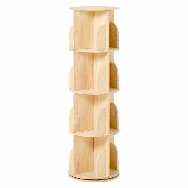 本棚 回転式本棚4段 ラック組立品A4が入る (松木46CM, 4段) Amazon｜APPOLYN本棚 回転式本棚 4段 直径40CM*高さ128CM A4紙