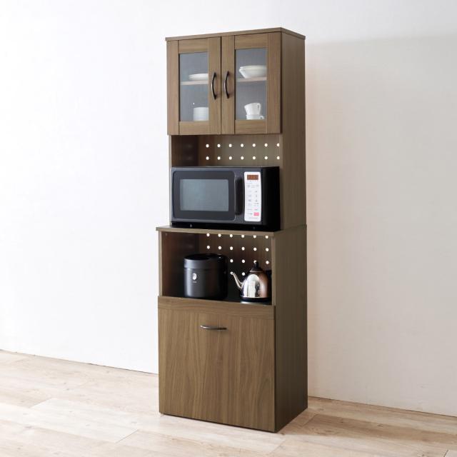 木目調 キッチンワゴン 食器棚 収納棚 キャスター付き たのメル便送料