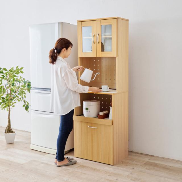 カップボード/食器棚/キッチンワゴン/モナワゴン/モナチェスト DORIS（ドリス） キッチン 収納 キッチンチェスト キャスター付き