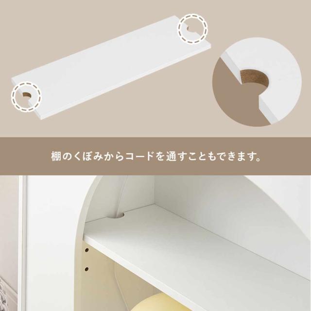マントルピース 幅60cm 完成品 可動棚 （ オープンラック 棚 ラック 収納 ディスプレイラック シェルフ 飾り棚 韓国風 ホワイト アーチ型 ）_12