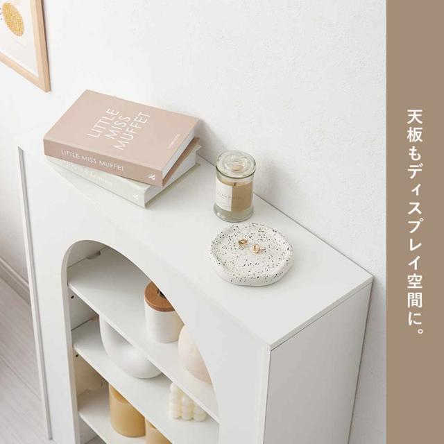 マントルピース 幅60cm 完成品 可動棚 （ オープンラック 棚 ラック 収納 ディスプレイラック シェルフ 飾り棚 韓国風 ホワイト アーチ型 ）_7