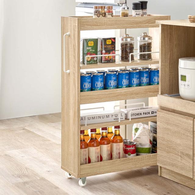 隙間収納ワゴン 幅20cm ロータイプ キャスター付 （ 隙間収納 ワゴン