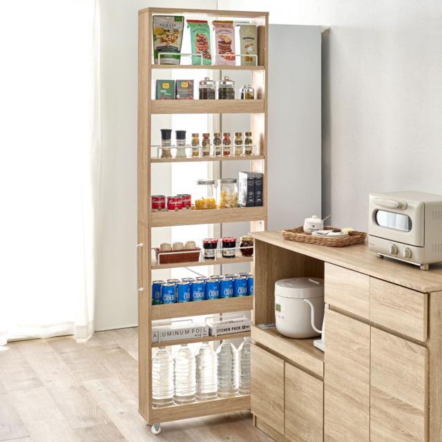 幅16cmハイタイプ◆隙間収納ワゴン可動棚キャスター付きキッチンすき間収納ラック 隙間収納ワゴン 幅16cm ハイタイプ キャスター付 （ 隙間収納 ワゴン