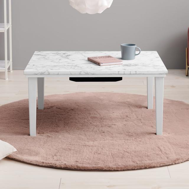 こたつテーブル 幅75cm コンパクト 大理石柄 カジュアルコタツ アルラ （ こたつ テーブル リビングテーブル ローテーブル 長方形 コタツ 天板 メラミン樹脂 1年中 使える 座卓 おしゃれ 遠赤外線 奥行60cm センターテーブル ）