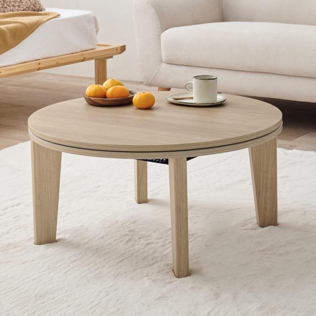 こたつテーブル 円型 直径68cm 大理石調 木目調 カジュアルコタツ （ こたつ テーブル 小さい リビングテーブル ローテーブル コタツ コンパクト 丸 円形 リビング 1年中 使える 座卓 シンプル 一人暮らし センターテーブル ）