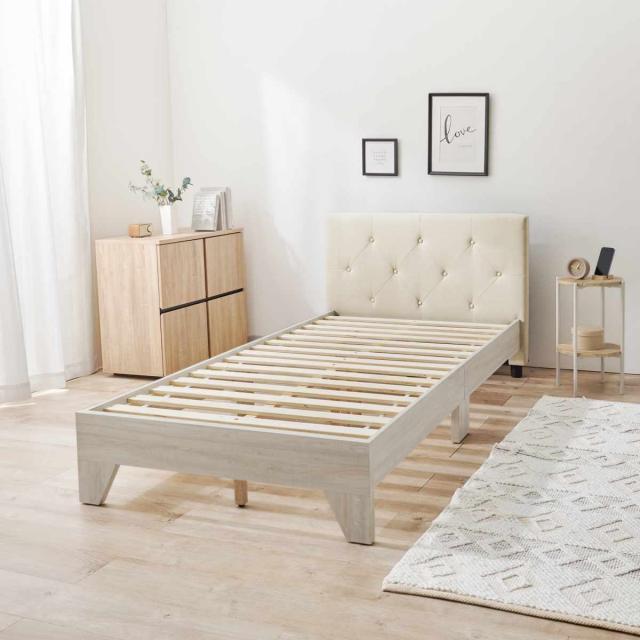 ファブリックベッド シングル 背もたれ すのこ （ ベッド ファブリック