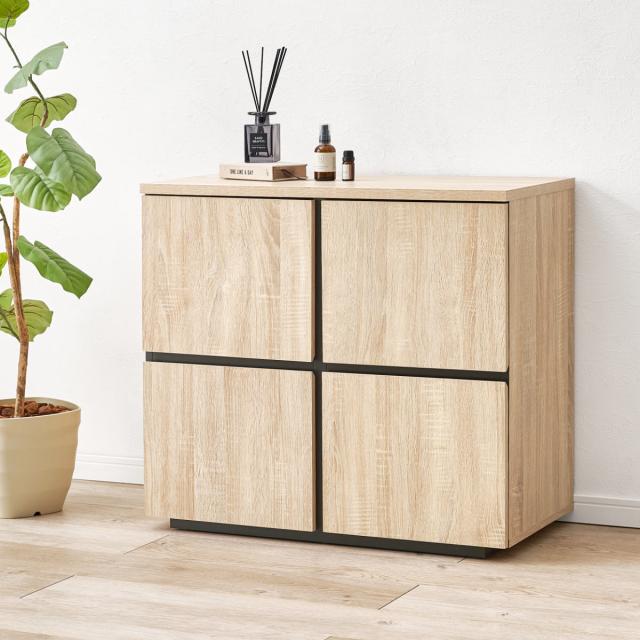 チェスト　キャビネット　4段　タンス　収納棚　ナチュラル　幅79cm チェスト キャビネット 4段 タンス 収納棚 ナチュラル 幅79cm