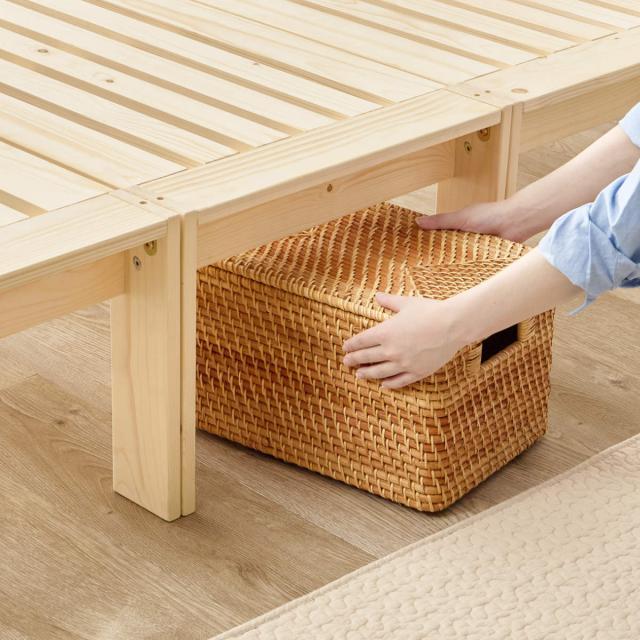 分割式ベッド シングル パイン材 組立簡単 3WAY （ ベッド 棚 ラック 収納 天然木 分割式 組み換え 耐荷重350kg 高耐荷重 お掃除ロボット対応 すのこベッド シェルフ テレビ台 ベンチ ）