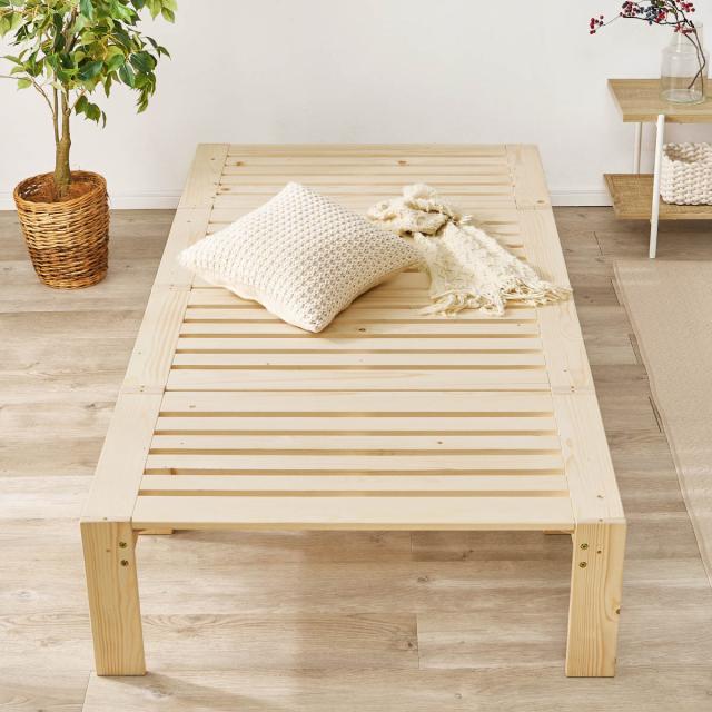 分割式ベッド シングル パイン材 組立簡単 3WAY （ ベッド 棚 ラック 収納 天然木 分割式 組み換え 耐荷重350kg 高耐荷重 お掃除ロボット対応 すのこベッド シェルフ テレビ台 ベンチ ）